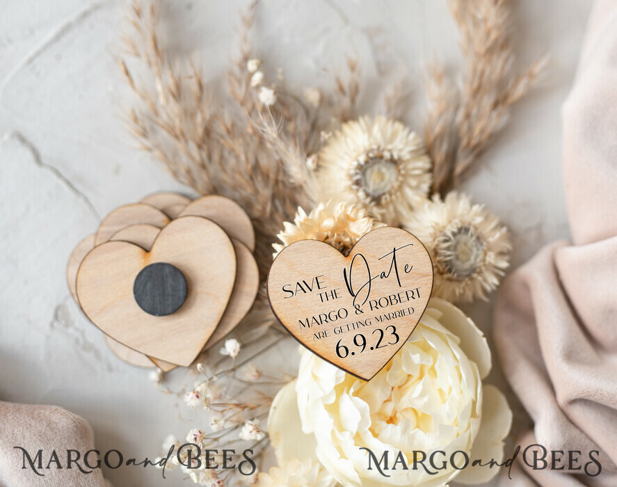 SAVE THE DATES rustic boho magnets Wedding Save The Date Card and Heart Magnet, Blush Pink Save Our Date Magnets, Boho save our dates Cards wooden Magnets Cards