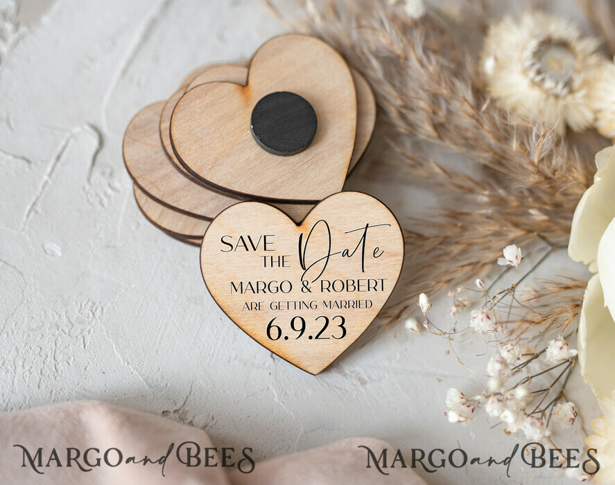 SAVE THE DATES rustic boho magnets Wedding Save The Date Card and Heart Magnet, Blush Pink Save Our Date Magnets, Boho save our dates Cards wooden Magnets Cards