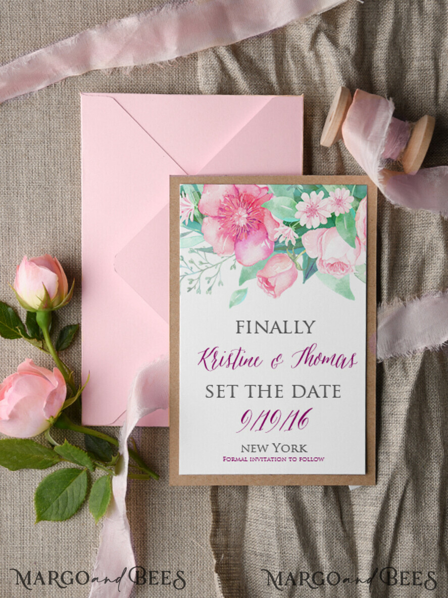 Custom Save the Date, pastel