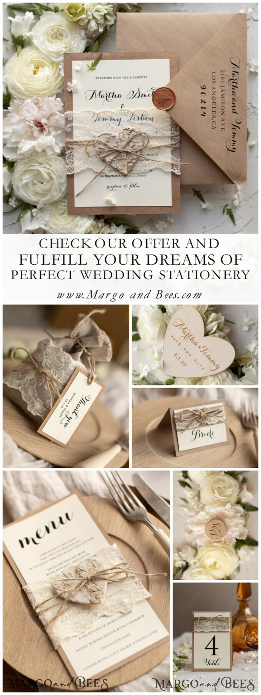 MENU & PROGRAMS rustic and lace Rustic Wedding Program with Lace, Barn Wedding Program, Eco Romantic Personalized Cards with Wooden Heart, Simple Rustic Lace Wedding Program, Elegant Booklet Ecru Wedding Cards