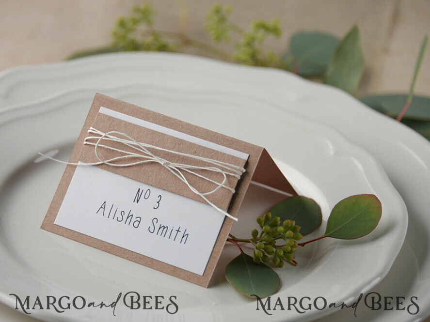 PLACE CARDS / TABLE CARDS rustic and lace Elegant Eco White Wedding Place Cards with White Twine, White and Eco Paper Wedding Name Tags with White Twine, Rustic Wedding Stationery, Editable Text