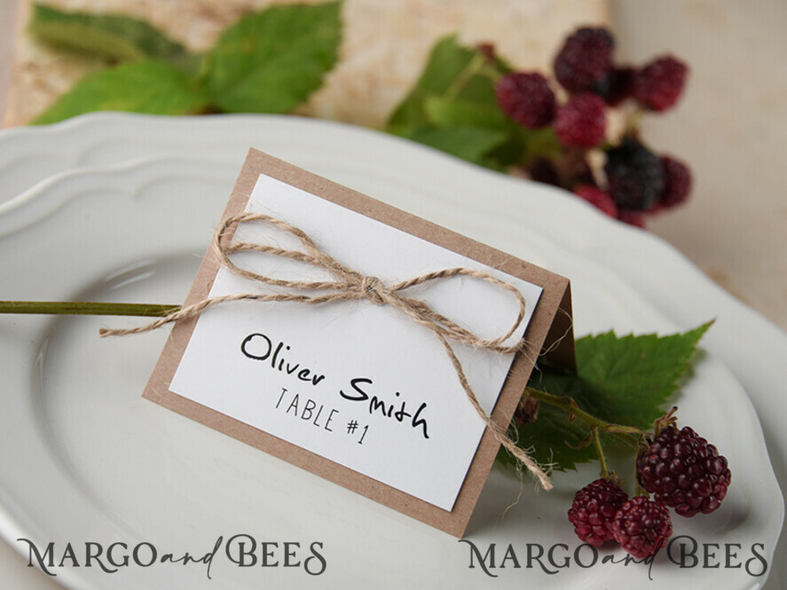 PLACE CARDS / TABLE CARDS rustic and lace Elegant Eco and White Wedding Place Cards with Burlap Twine, White Wedding Name Tags with Eco Paper, Rustic Wedding Stationery, Editable Text Escort Cards