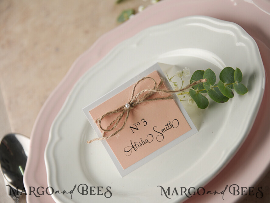 PLACE CARDS / TABLE CARDS rustic and lace Rustic Eco Pink Wedding Place Cards, Delicate Wedding Name Tag with Burlap Twine Decor, Unique Romantic Rustic Wedding Stationery, Editable Text, Custom Cards