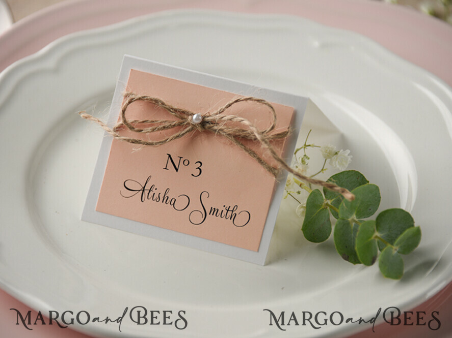 PLACE CARDS / TABLE CARDS rustic and lace Rustic Eco Pink Wedding Place Cards, Delicate Wedding Name Tag with Burlap Twine Decor, Unique Romantic Rustic Wedding Stationery, Editable Text, Custom Cards