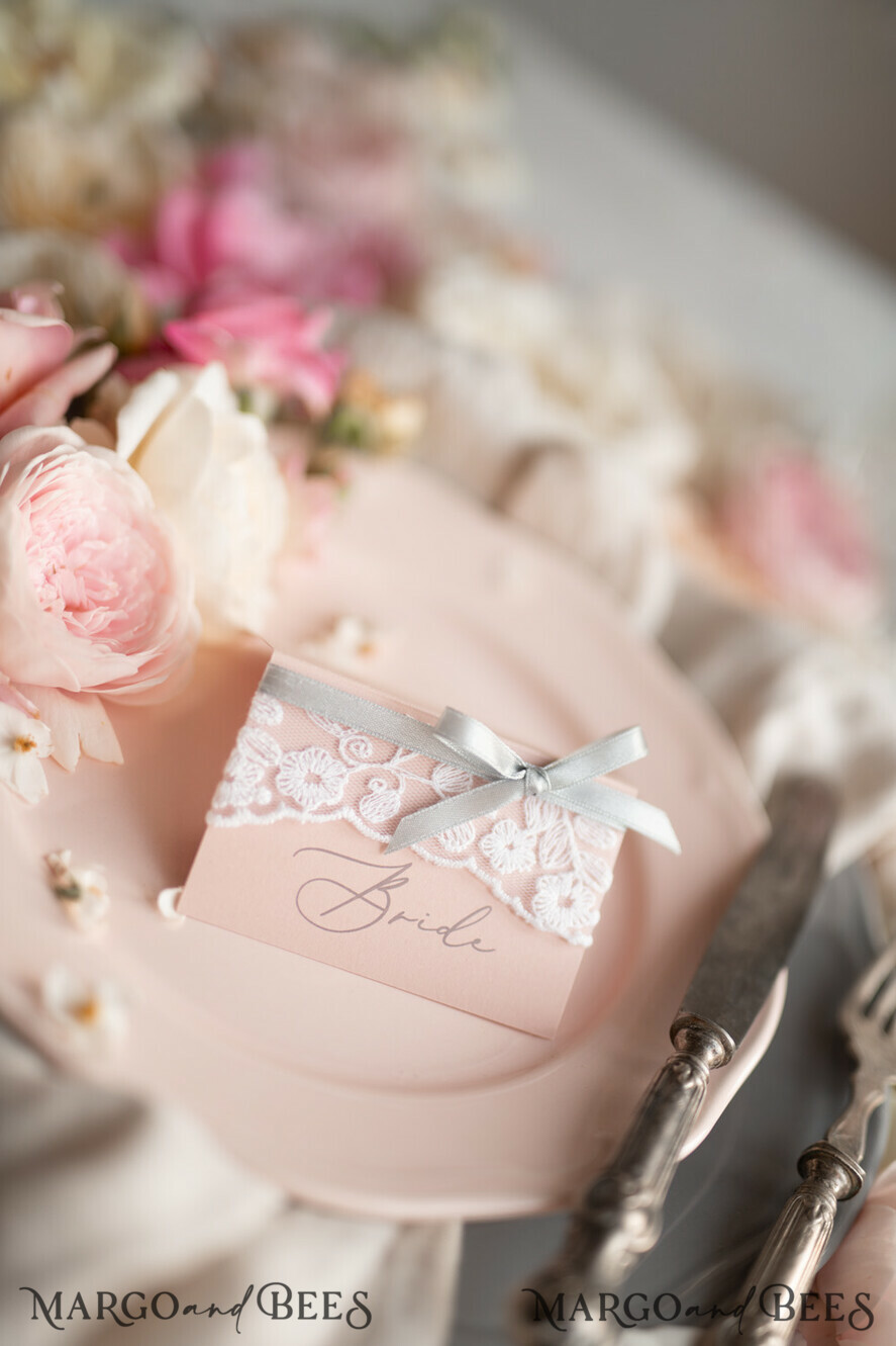 PLACE CARDS / TABLE CARDS rustic and lace matched lace
