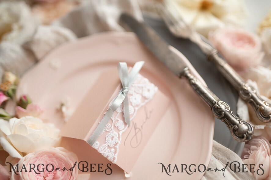 PLACE CARDS / TABLE CARDS rustic and lace matched lace