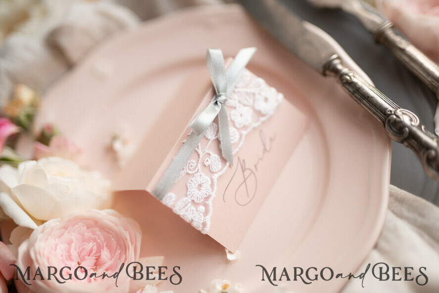 PLACE CARDS / TABLE CARDS rustic and lace matched lace