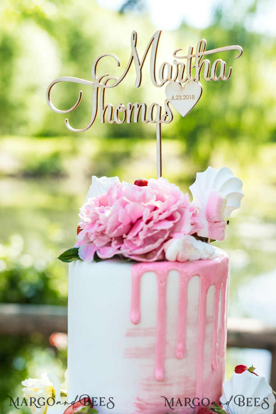 CAKE TOPPER wood cake topper, wooden cake topper