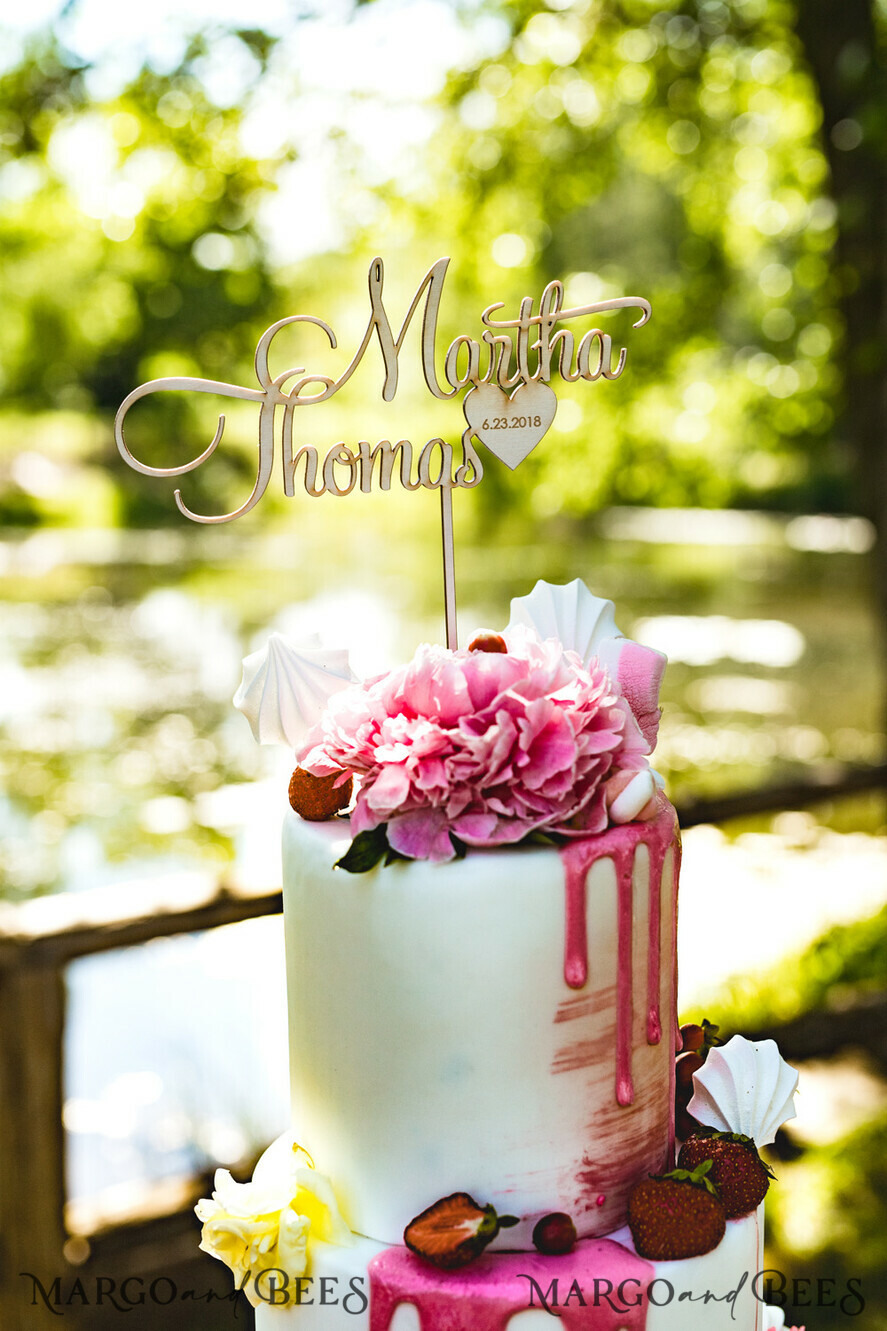 CAKE TOPPER wood cake topper, wooden cake topper
