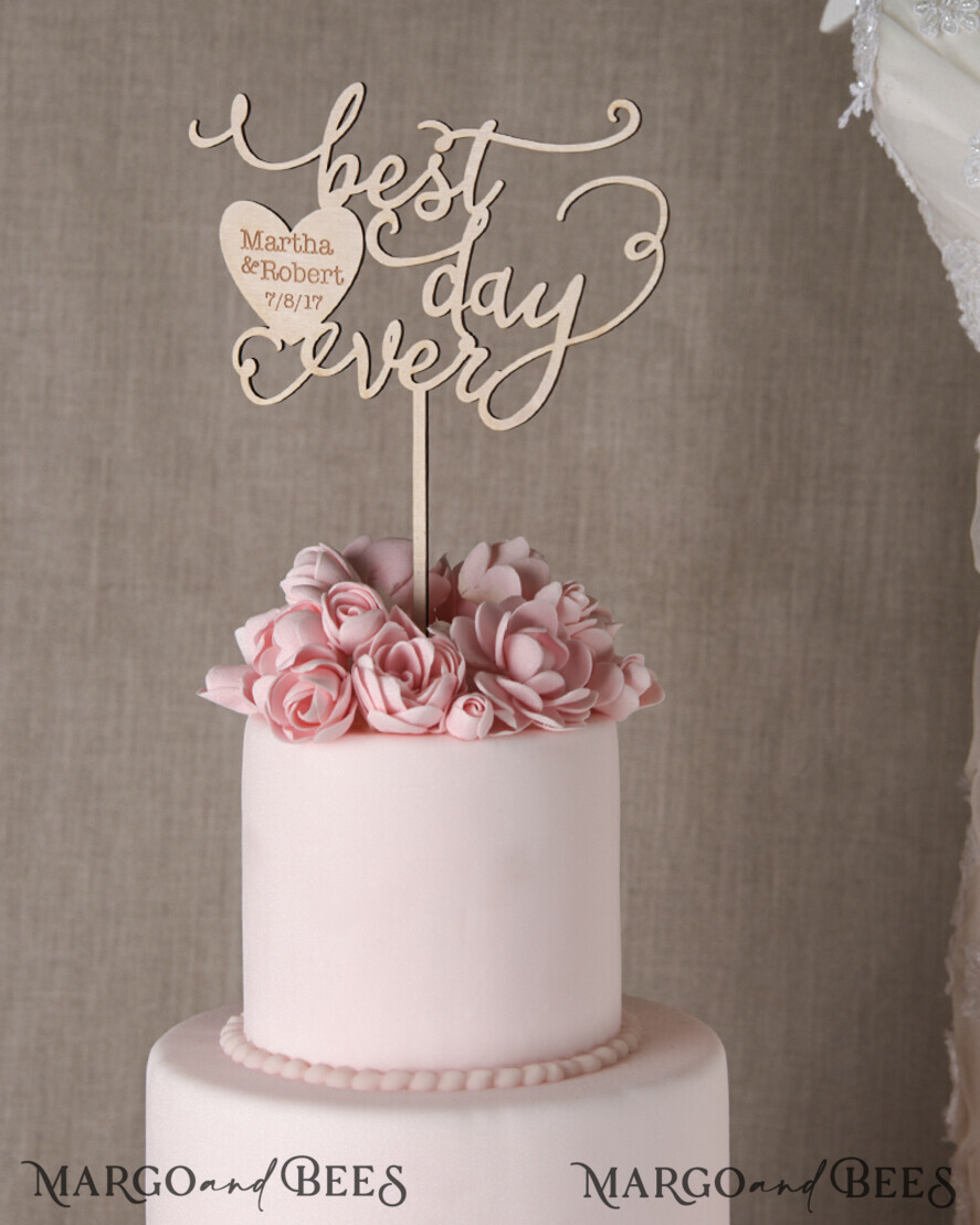 CAKE TOPPER wood cake topper, lasercut wooden cake topper
