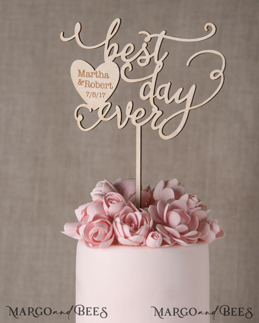 CAKE TOPPER wood cake topper, lasercut wooden cake topper