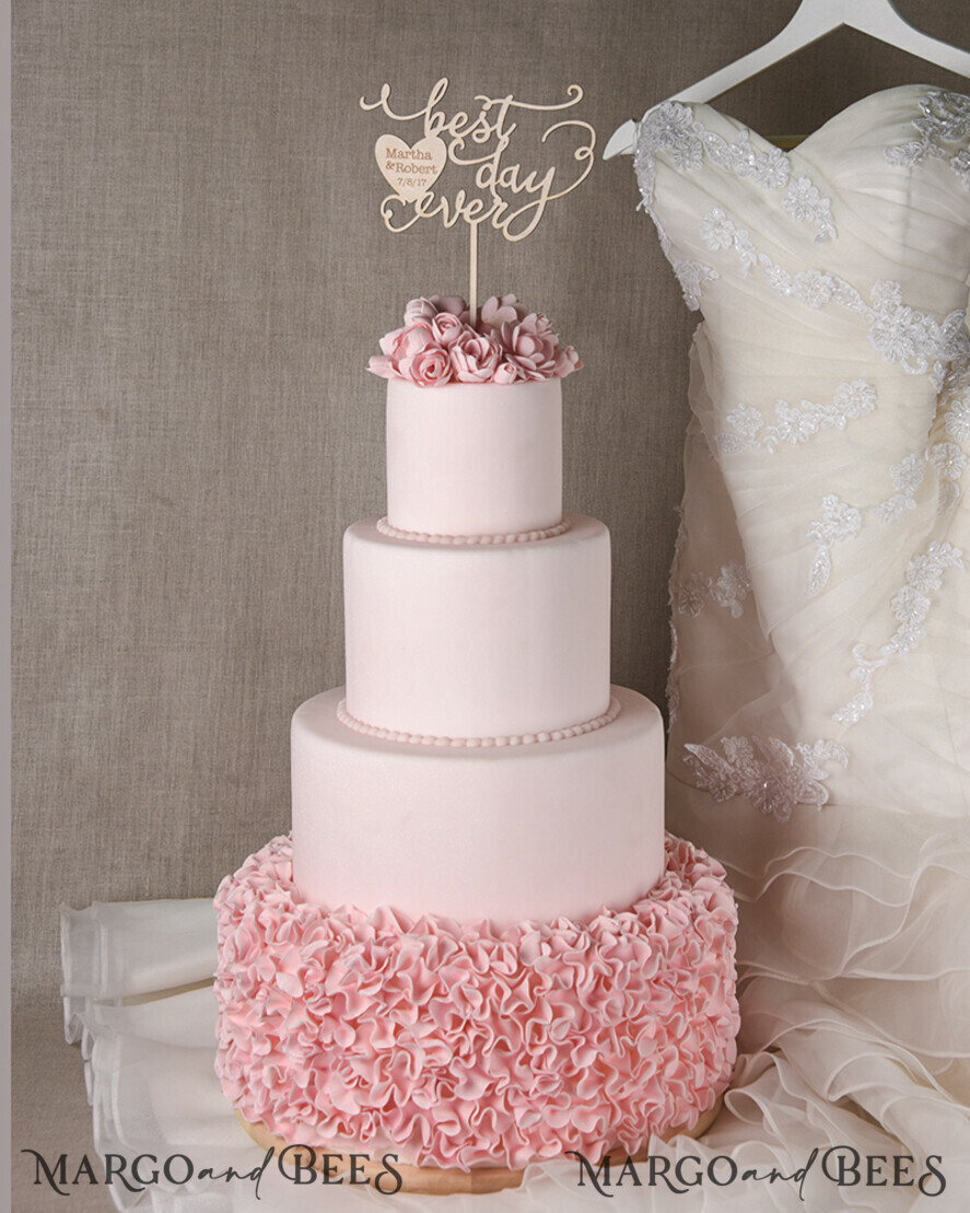 CAKE TOPPER wood cake topper, lasercut wooden cake topper