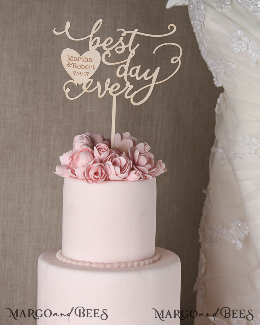 CAKE TOPPER wood cake topper, lasercut wooden cake topper