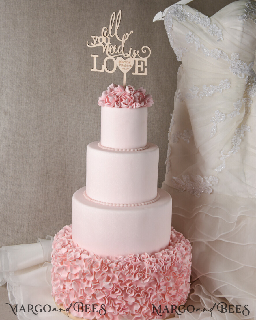 CAKE TOPPER wood wedding cake topper, lasercut wooden cake topper