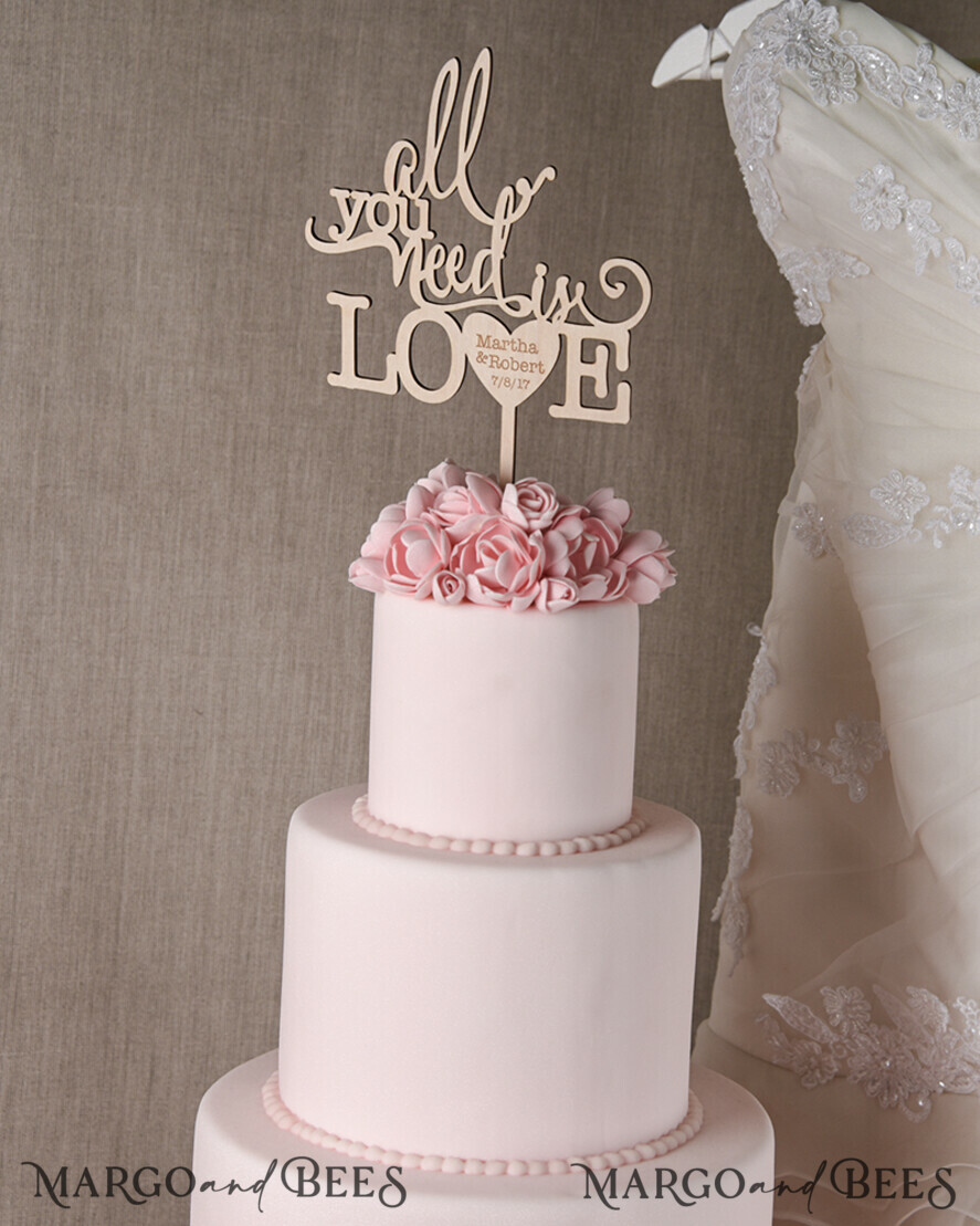 CAKE TOPPER wood wedding cake topper, lasercut wooden cake topper