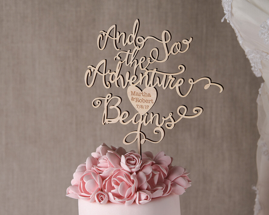 CAKE TOPPER wood cake topper, wooden cake topper