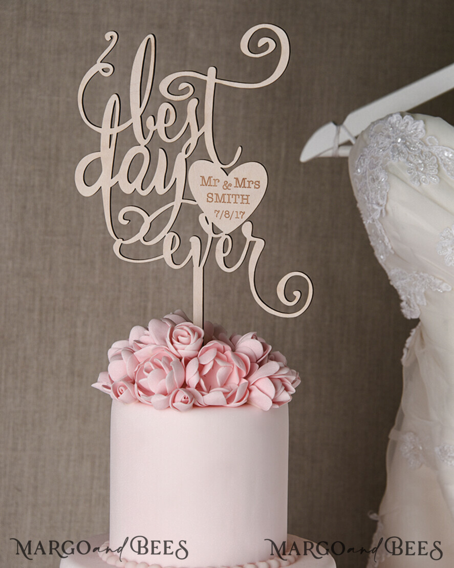 CAKE TOPPER wood topper, wooden cake topper