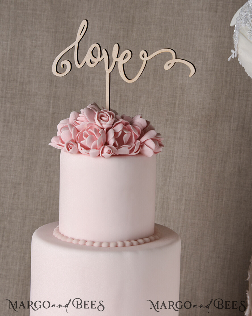 CAKE TOPPER wood topper, wooden cake topper