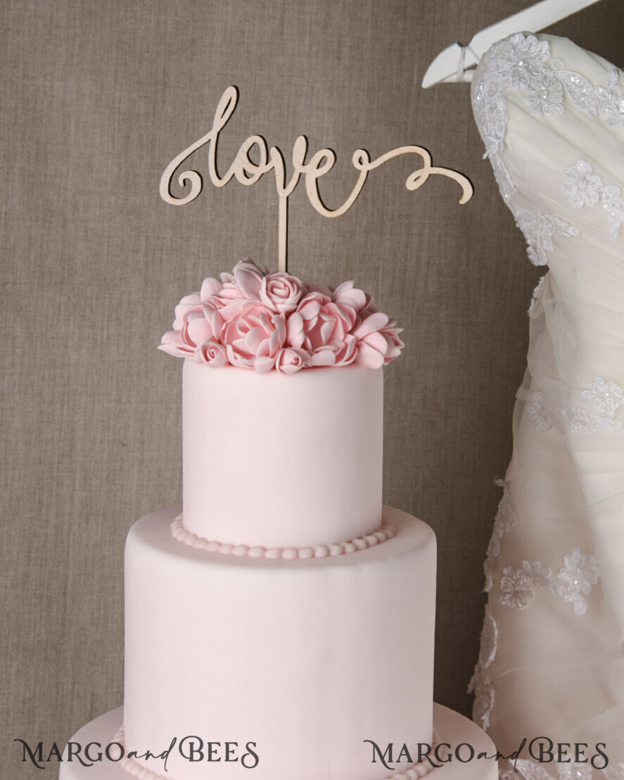 CAKE TOPPER wood topper, wooden cake topper