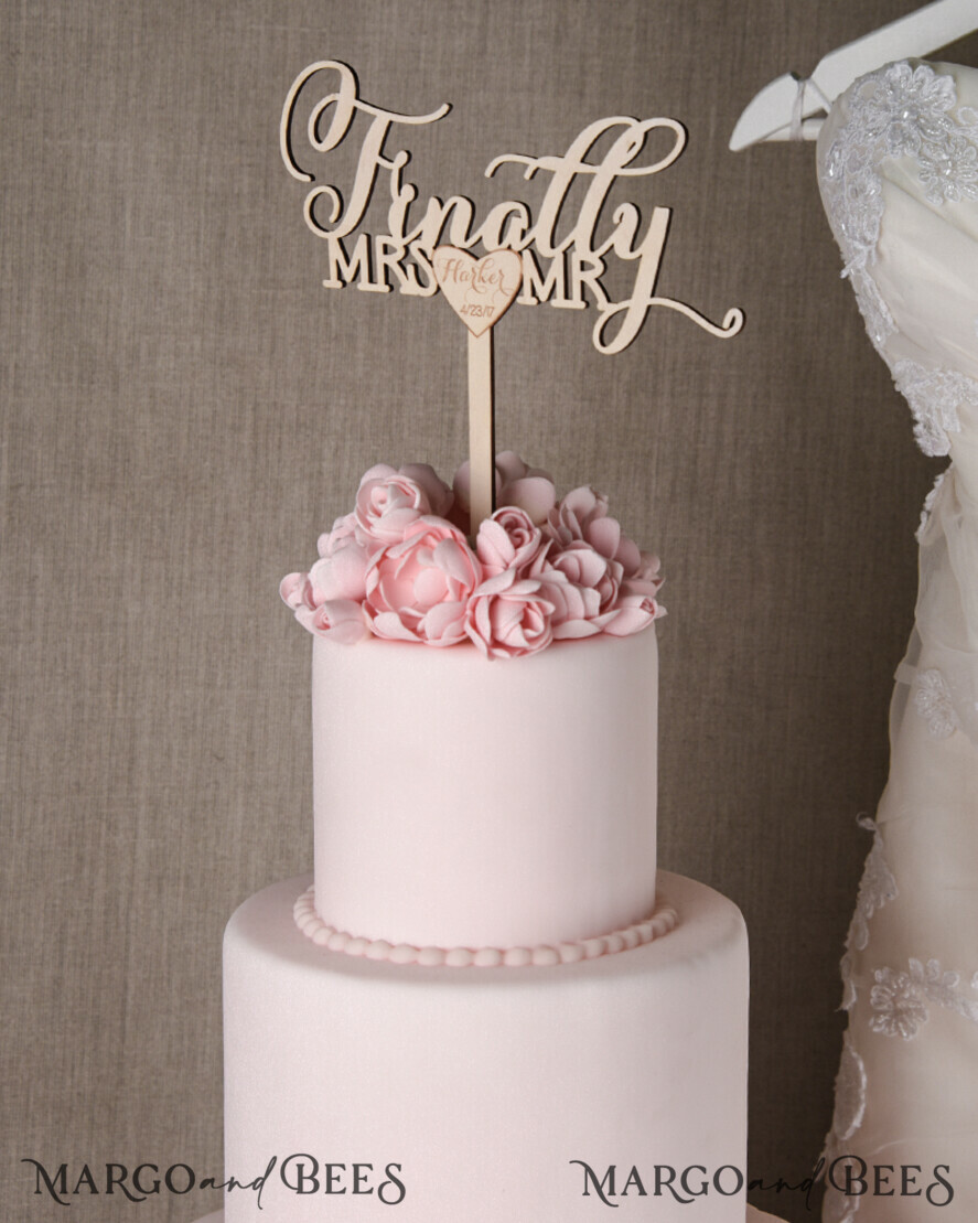 CAKE TOPPER wood wedding cake topper, lasercut wooden cake topper