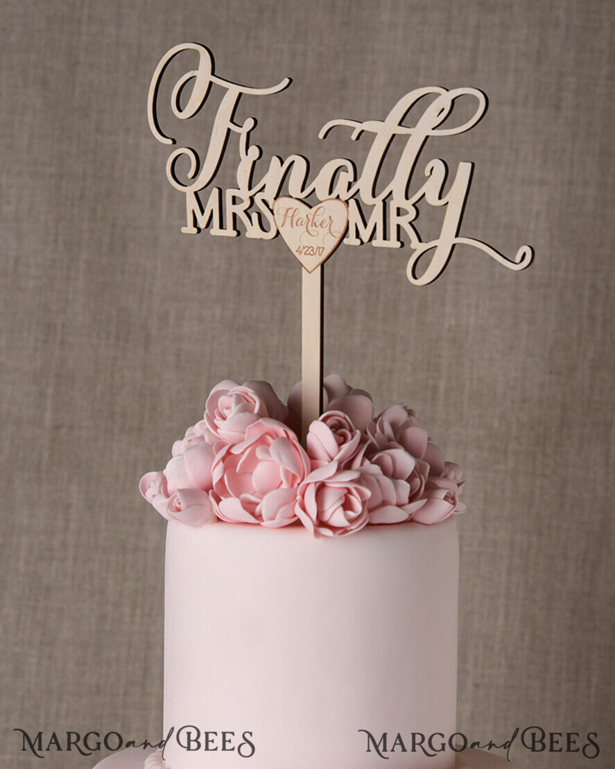 CAKE TOPPER wood wedding cake topper, lasercut wooden cake topper