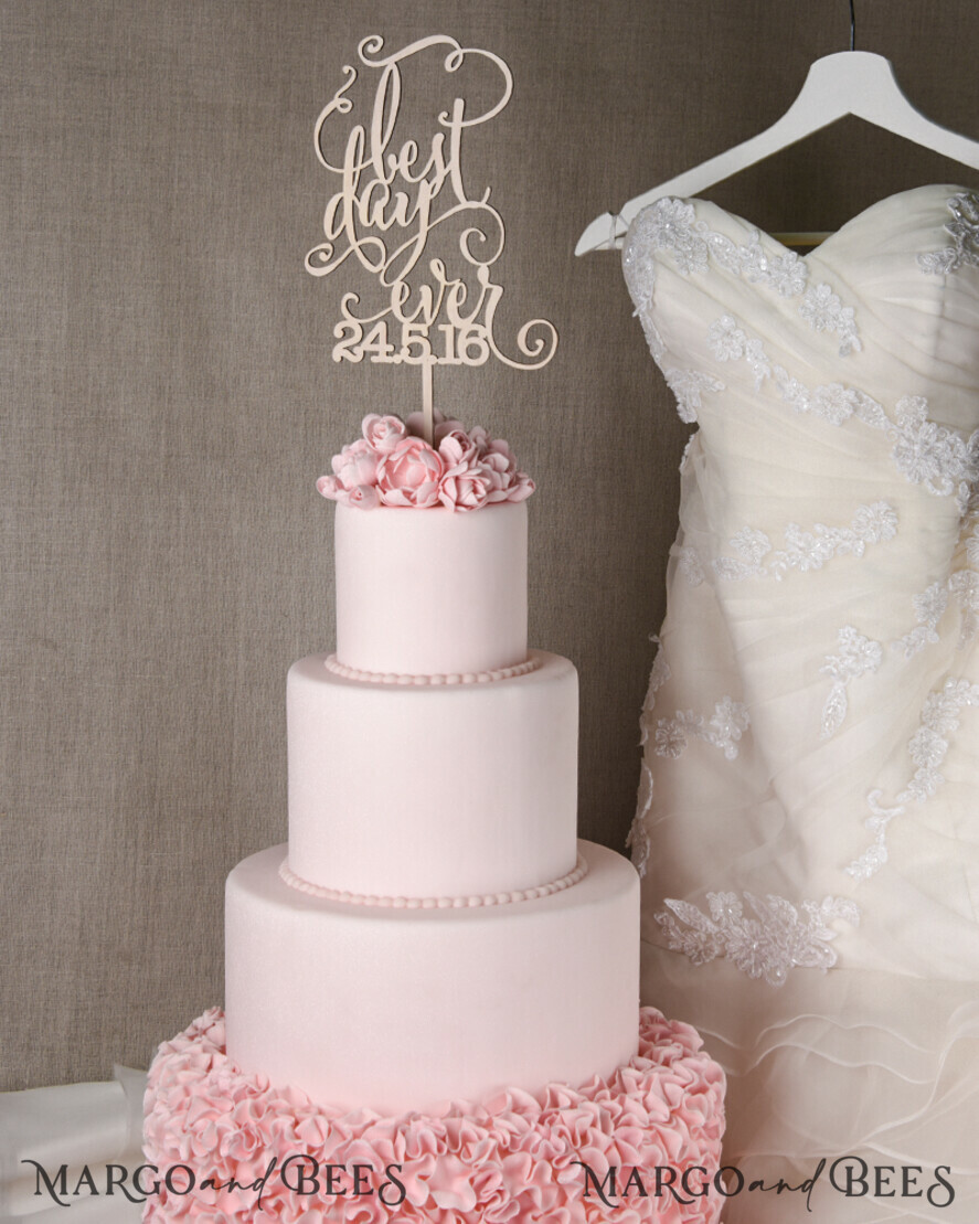 CAKE TOPPER wood wedding cake topper, wooden cake topper