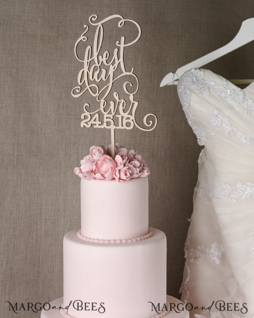 CAKE TOPPER wood wedding cake topper, wooden cake topper
