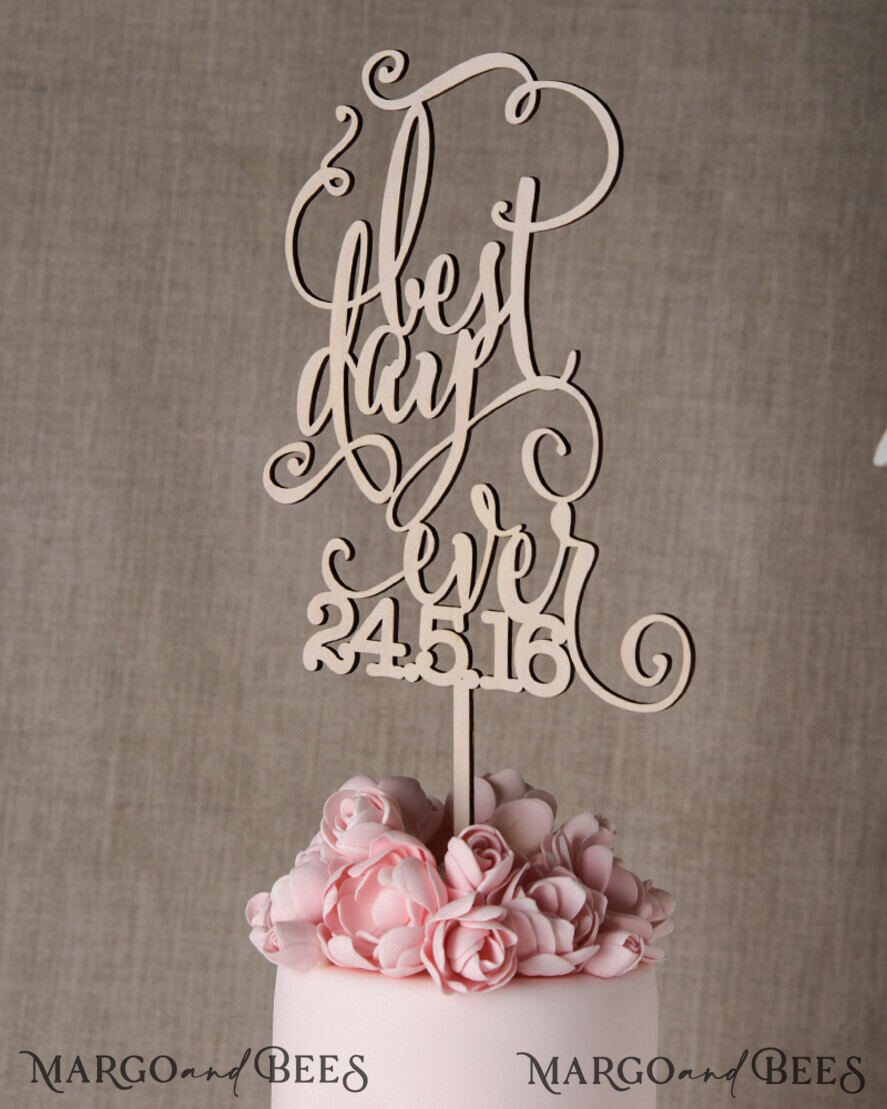 CAKE TOPPER wood wedding cake topper, wooden cake topper