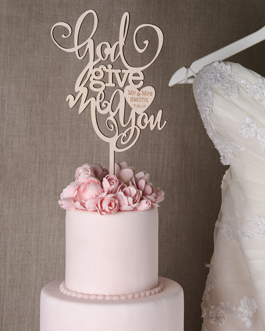 CAKE TOPPER wood wedding cake topper, lasercut wooden cake topper