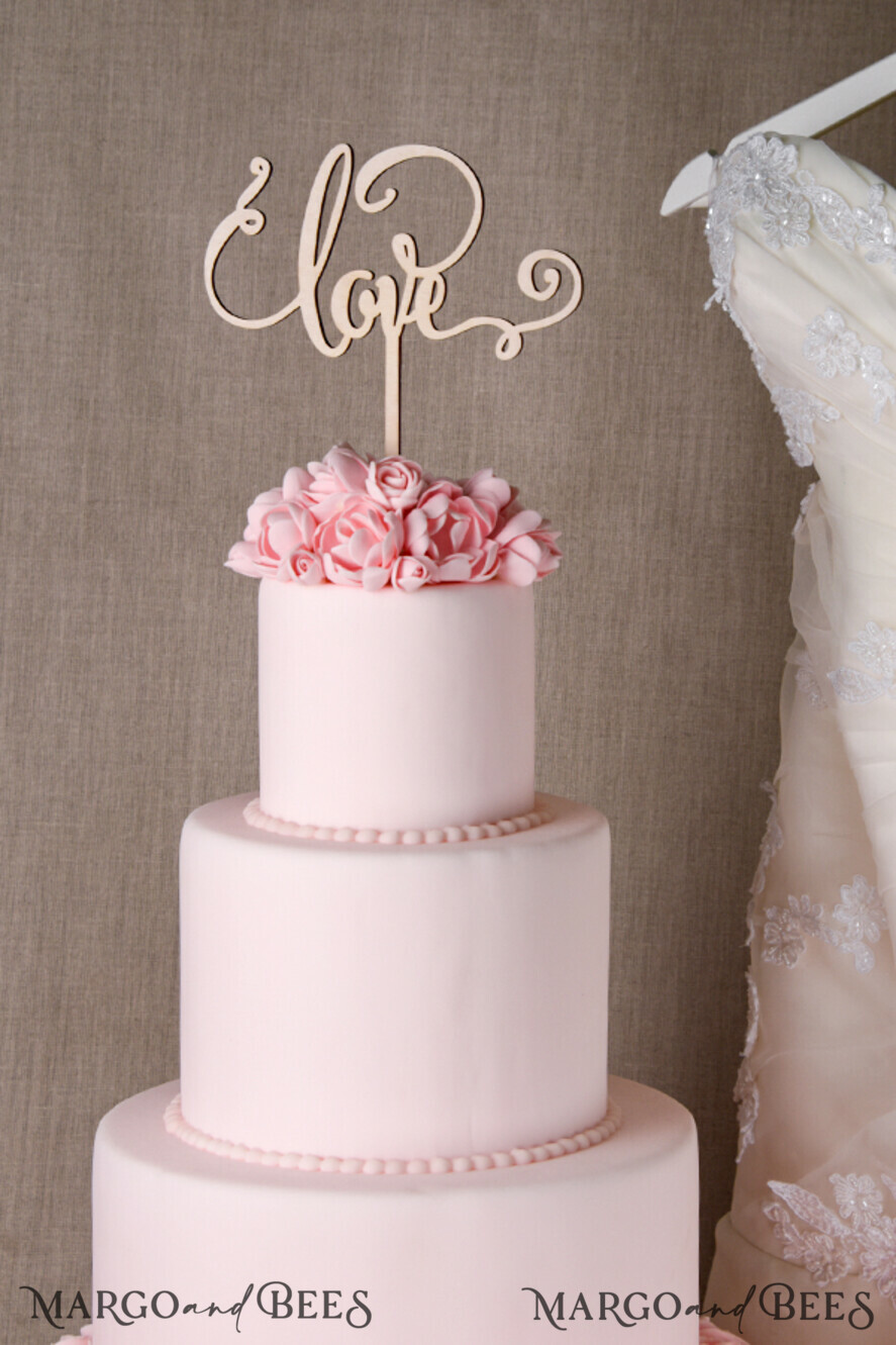 CAKE TOPPER wood cake topper, wooden cake topper