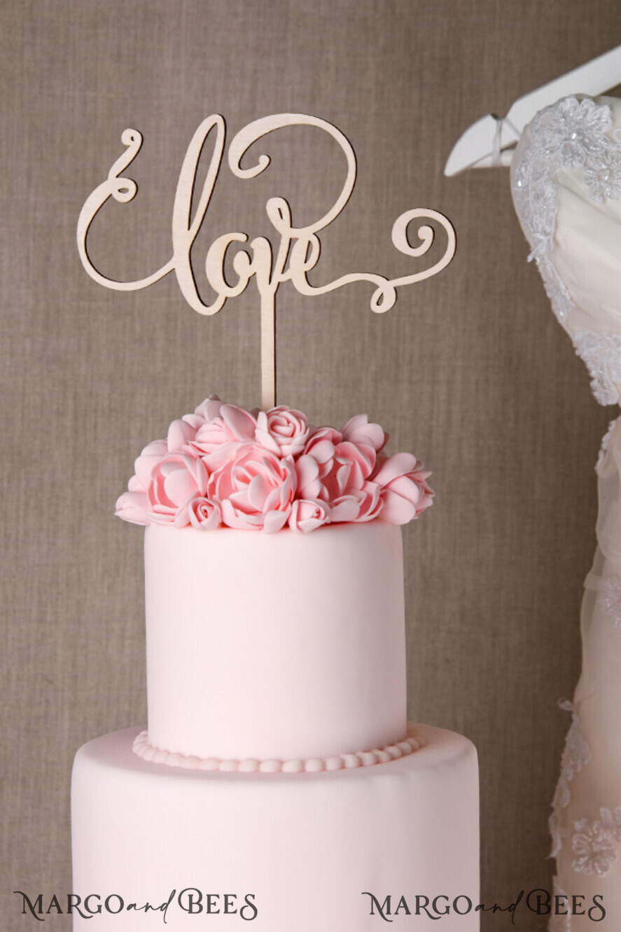 CAKE TOPPER wood cake topper, wooden cake topper