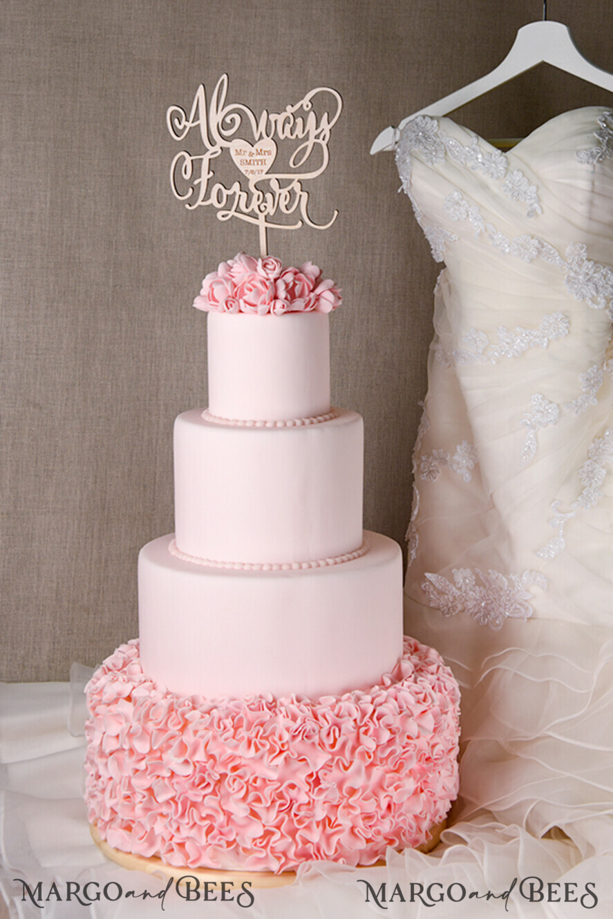 CAKE TOPPER wood wedding cake topper, wooden cake topper