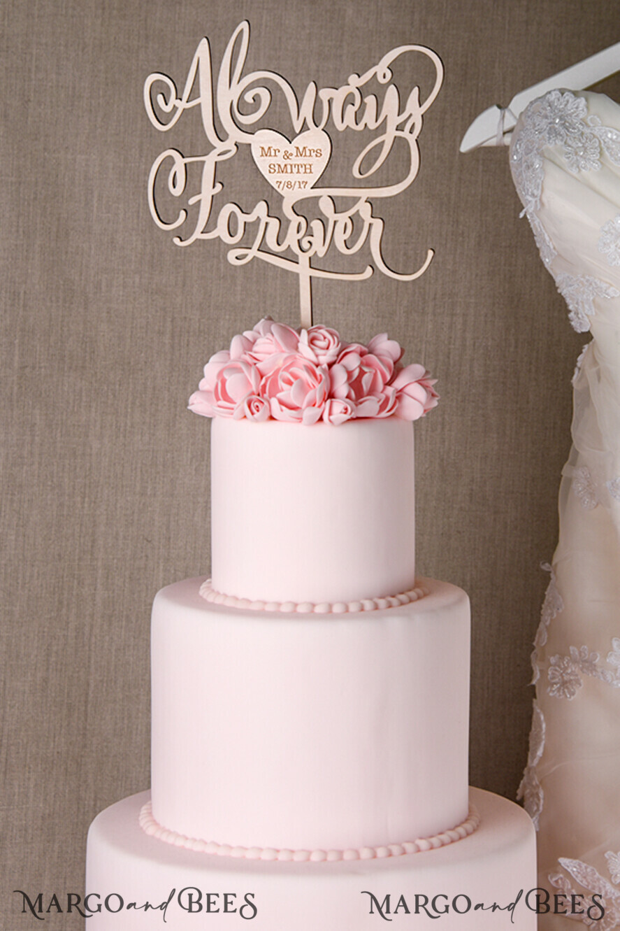 CAKE TOPPER wood wedding cake topper, wooden cake topper