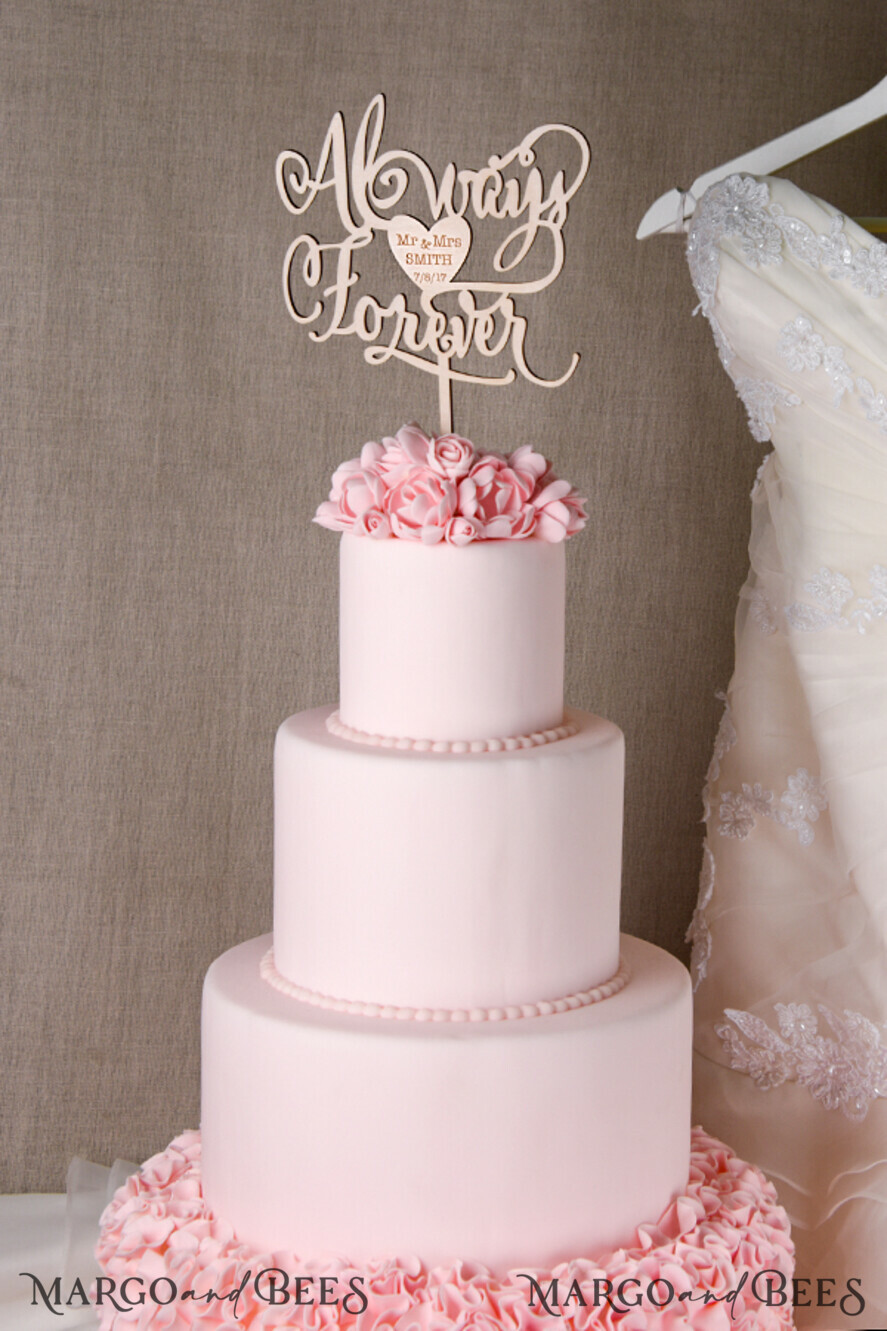 CAKE TOPPER wood wedding cake topper, wooden cake topper