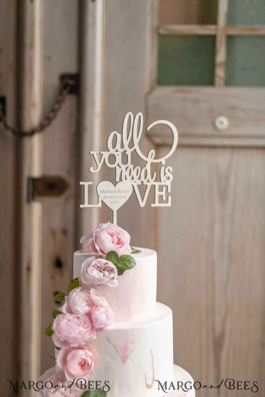 CAKE TOPPER wood wedding cake topper, wooden cake topper