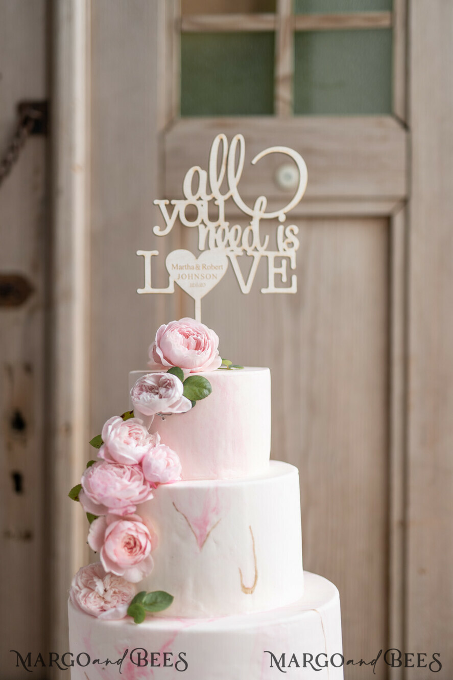CAKE TOPPER wood wedding cake topper, wooden cake topper
