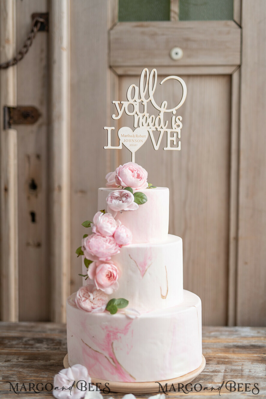 CAKE TOPPER wood wedding cake topper, wooden cake topper