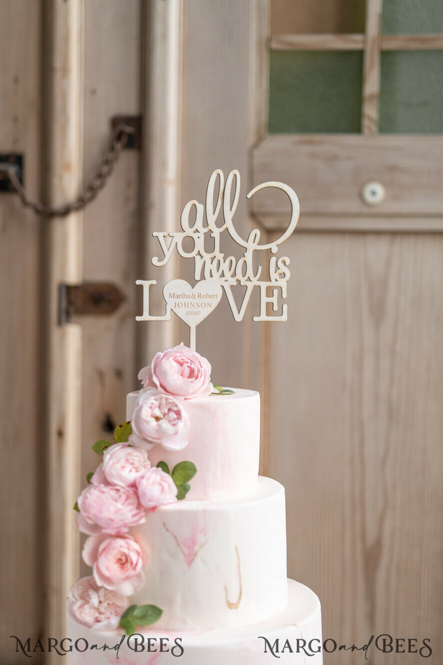 CAKE TOPPER wood wedding cake topper, wooden cake topper