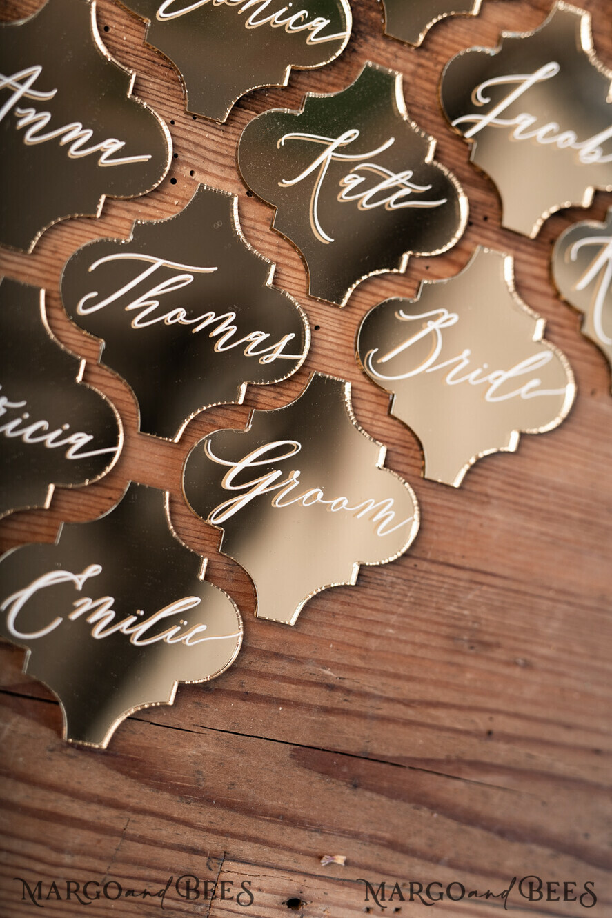 PLACE CARDS / TABLE CARDS Luxury Premium Glitter/ Gold/ Silver/ Rose Gold Gold Acrylic Place Cards, 3D Gold Luxurious Wedding Seating Name Card, Elegant Acrylic Wedding Name Tags, Custom Laser Engraved Escort Cards, Editable Text