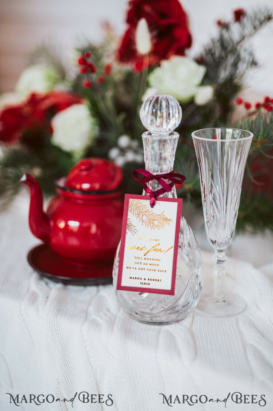 glitter Wedding custom drink label gold glitter
