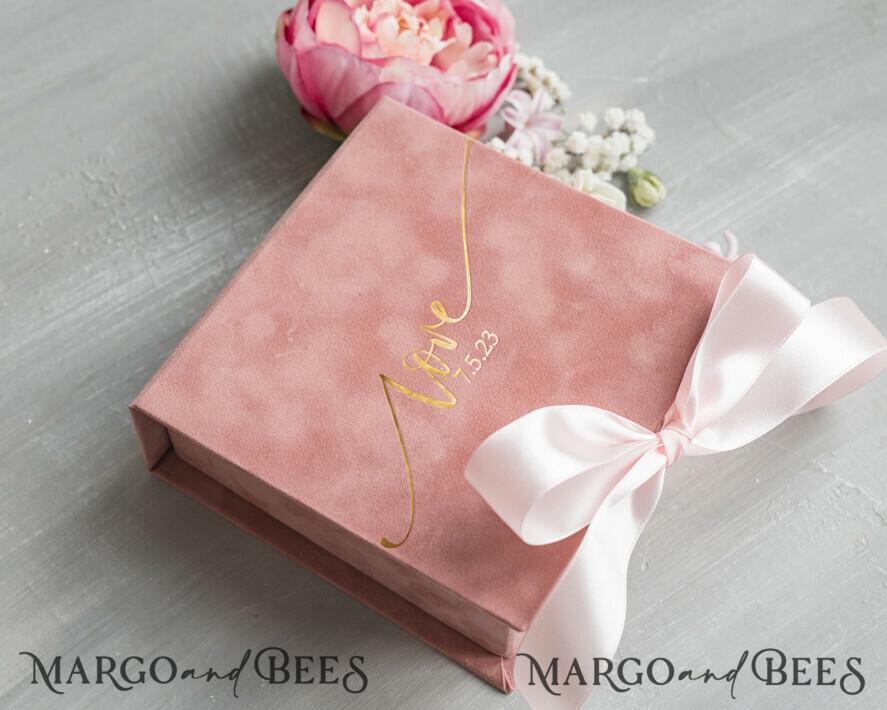 RING BEARER BOXES & PILLOWS Velvet ring box for wedding ceremony Luxury Velvet acrylic Wedding rings Box, Glamour blush pink and gold Wedding rings Box,Elegant Wedding Box velvet blusch Pink, Handmade Wedding rings Box