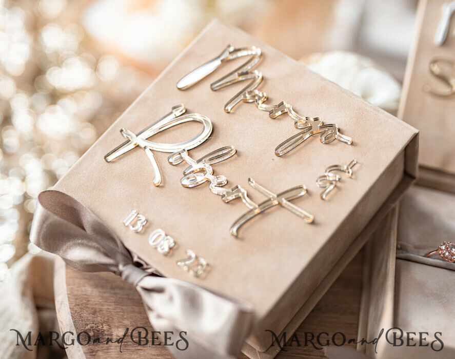 RING BEARER BOXES & PILLOWS Velvet ring box for wedding ceremony Beige Pink Golden velvet Wedding Ring Box for ceremony, Ring Box for Wedding Ceremony 3 rings velvet, Boho Glam Wedding Ring Boxes his hers, Luxury Velvet Ring box double Custom Colors