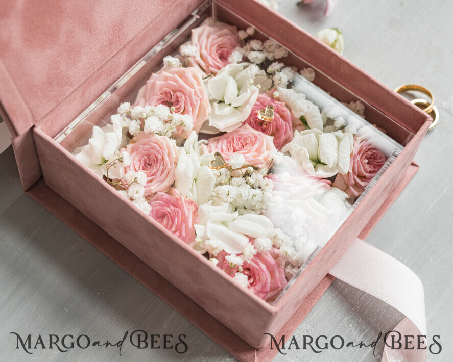 RING BEARER BOXES & PILLOWS Velvet ring box for wedding ceremony Elegant Velvet blush pink Wedding rings Box, Glamour gold Wedding rings Box, Elegant Acrylic Wedding Box velvet blusch Pink Wedding rings Box