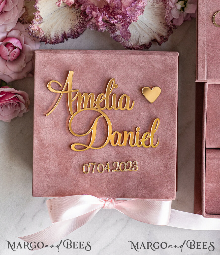 RING BEARER BOXES & PILLOWS Velvet ring box for wedding ceremony Personalised wedding box his and hers, Handmade wedding ring pillow • Luxury ring bearer pillow • Custom Glamour ring bearer