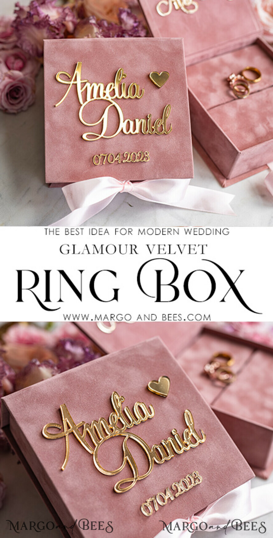 RING BEARER BOXES & PILLOWS Velvet ring box for wedding ceremony Personalised wedding box his and hers, Handmade wedding ring pillow • Luxury ring bearer pillow • Custom Glamour ring bearer