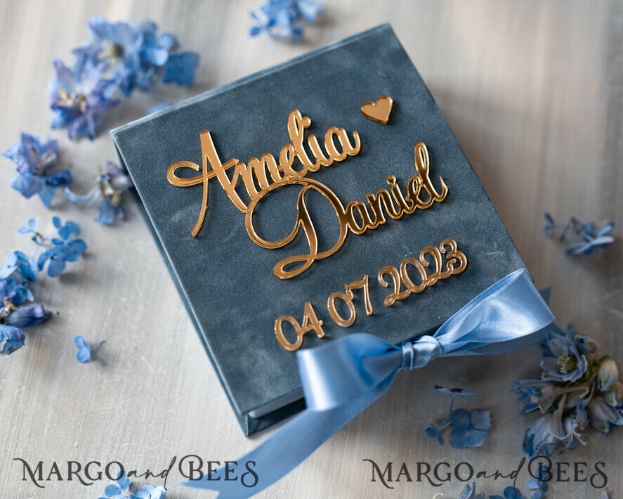 RING BEARER BOXES & PILLOWS Velvet ring box for wedding ceremony Dusty Blue Golden velvet Wedding Ring Box for ceremony, Ring Box for Wedding Ceremony 3 rings velvet, Boho Glam Wedding Ring Boxes his hers, Luxury Velvet Ring box double Custom Colors