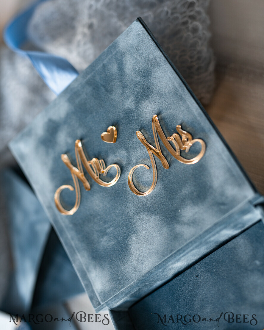 RING BEARER BOXES & PILLOWS Velvet ring box for wedding ceremony Dusty Blue Golden velvet Wedding Ring Box for ceremony, Ring Box for Wedding Ceremony 3 rings velvet, Boho Glam Wedding Ring Boxes his hers, Luxury Velvet Ring box double Custom Colors