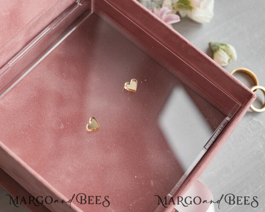 RING BEARER BOXES & PILLOWS Velvet ring box for wedding ceremony Luxury Velvet Wedding rings Box, Elegant Wedding Box velvet blush Pink, Delicate And Handmade Wedding rings Box