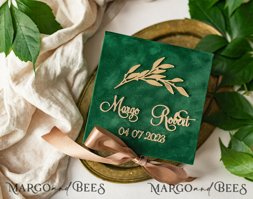 RING BEARER BOXES & PILLOWS Velvet ring box for wedding ceremony green Golden velvet Wedding Ring Box for ceremony, Ring Box for Wedding Ceremony 3 rings velvet, Boho Glam Wedding Ring Boxes his hers, Luxury Velvet Ring box double Custom Colors