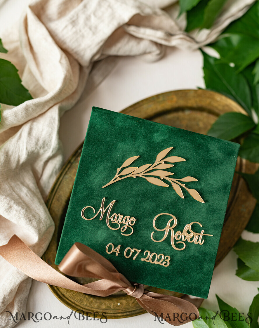 RING BEARER BOXES & PILLOWS Velvet ring box for wedding ceremony green Golden velvet Wedding Ring Box for ceremony, Ring Box for Wedding Ceremony 3 rings velvet, Boho Glam Wedding Ring Boxes his hers, Luxury Velvet Ring box double Custom Colors
